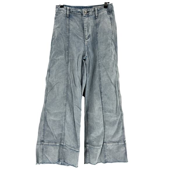 Rag & Bone Featherweight High Rise Wide Leg Blue Arianna Denim Jeans Size 25 - Picture 2 of 4